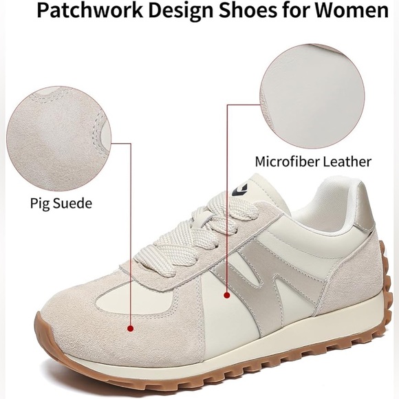 NWT SOMILISS Sneakers for Womens Wide Toe Box Design Size40  Beige - Picture 11 of 12